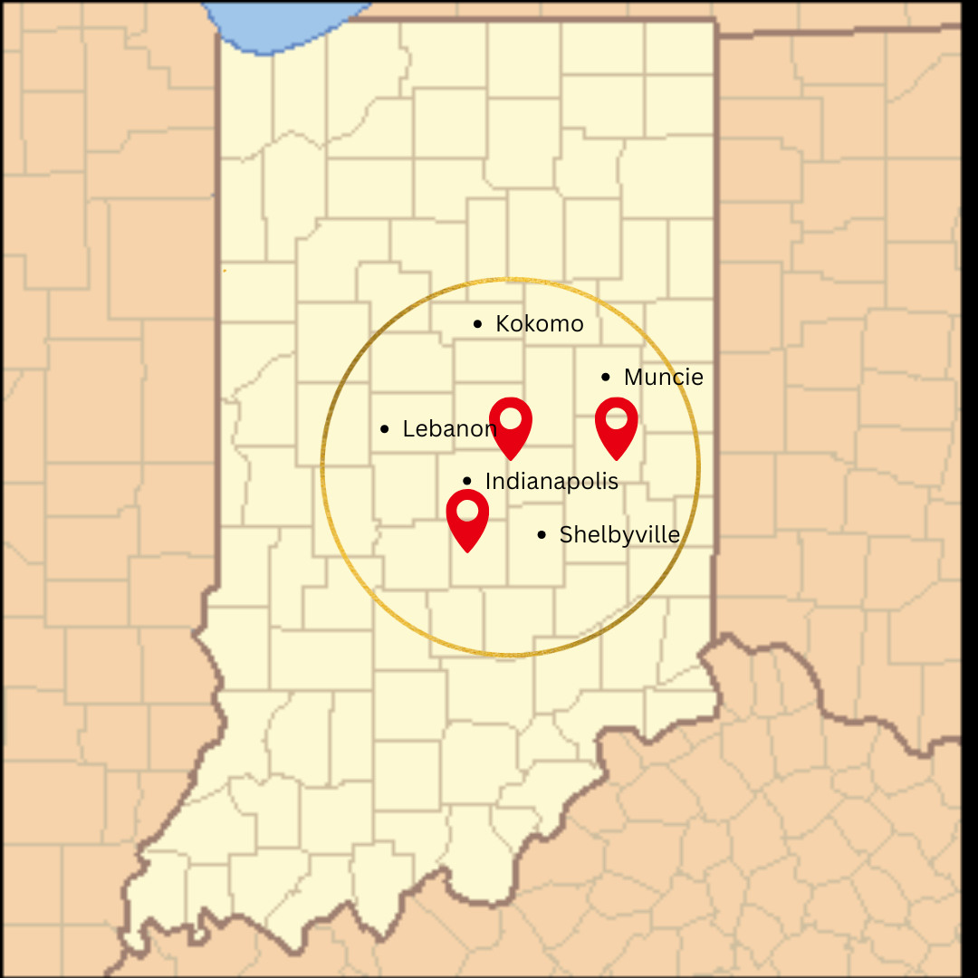 The service map of beezy brothers. It shows where they service as general contractors and home remodelers